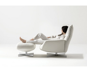 Designed by Francesco Binfaré for Edra Elegance. Simplicity. Maximum comfort. A chair that has these characteristics: universal value, pure and absolute. Swiveling, extremely comfortable , thanks to the "smart" cushion used for the adaptable  backrest. Actual product may vary from images shown on website. Please contact info@rifugiomodern.com  for finish and fabric samples