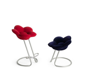 Designed by Masanori Umeda for Edra  It is part of the Flower Collection by Edra, this stool-shaped flower with stem tilted to form the load bearing support. The seat, welcoming, is padded with polyurethane foam and covered in velvet.  Actual product may vary from images shown on website. Please contact info@rifugiomodern.com  for finish and fabric samples.