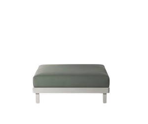 Designed by Paola Navone for Gervasoni  The WIN 08 pouf has a rectangular shape and is characterised by a white or grey painted aluminium structure on which a soft cushion with removable upholstery is placed.  Actual product may vary from images shown on website. Please contact info@rifugiomodern.com for finish and fabric samples.