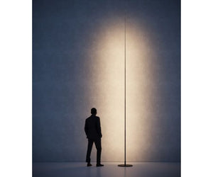 Davide Groppi & Giorgio Rava Design Fiberglass - Metal floor lamp with dimmer.  ORIGINE, from the Latin “origo”, start, birth, source. Available in three different heights and for outdoor.  24 V DC LED MAX 35 W Actual product may vary from images shown on website. Please contact info@rifugiomodern.com  for finish samples. 