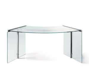 Designed by G&R Study for Gallotti&Radice  Desk in 10mm (President Junior) or 12mm (President Senior) tempered transparent, extralight or "Grigio Italia" glass. Metal parts in polished or satin stainless steel. Also available in satin polished brass or embossed white or black lacquered.  Cm (L x W x H) 172 x 80 x 74 210 x 106 x 74  Actual product may vary from images shown on website. Please contact info@rifugiomodern.com  for finish and fabric samples.