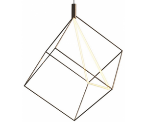 Designed by Studiopepe for Gallotti&Radice Hanging lamp with NEON light, dimmable just for version 220-240V voltage. Light source in hot-bent NEON. Hand burnished brass structure. Actual product may vary from images shown on website. Please contact info@rifugiomodern.com  for finish and fabric samples.