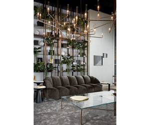 Designed by Massimo Castagna for Gallotti&Radice  Suspension lamp with dimmable LED light. Hand-shaped crystal cylinders. Metal parts in hand burnished brass. The height can be made to measure from a minimum of 115cm to a maximum of 450cm. Bulbs (LED) included.  Cm (Ø x H) 100 x 115 160 x 115   Actual product may vary from images shown on website. Please contact info@rifugiomodern.com  for finish and fabric samples.