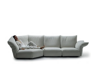Designed by Francesco Binfaré for Edra A sofa that allows maximum comfort in whichever position. The key element is the “Smart Cushion”. Backrests and armrests have lost any stiffness and can be molded as desired with a flick of your hand: low, high, oblique, enveloping and functional. The deeper seats help to discover a casual comfort.  Actual product may vary from images shown on website. Please contact info@rifugiomodern.com  for finish and fabric samples.