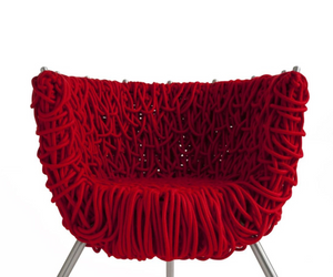 Designed by Fernando e Humberto Campana for Edra  Wrap-around armchair with steel frame. Innovative chair, created by the overlapping of hundreds of twists of about five hundred meters of special rope with acrylic core, on the base frame.  Actual product may vary from images shown on website. Please contact info@rifugiomodern.com  for finish and fabric samples.