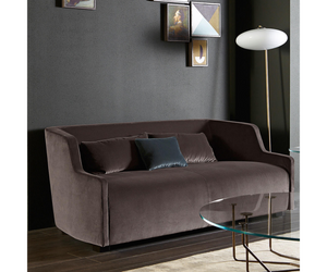 Designed by Massimo Castagna Modular sofa in non-deformable foam polyurethane in different density and polyester fibre and downpadding with wooden inside structure. Black lacquered wooden feet. Mixed downpadding backrest cushions. Available covered by fabric or leather as per sample.On request decorative polyester fibre cushion finished with perimetral trim and zip closure. Actual product may vary from images shown on website. Please contact info@rifugiomodern.com  for finish and fabric samples.