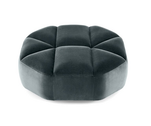 Designed by Massimo Castagna  Pouffe in non-deformable foam polyurethane in different density and polyester fibre with wooden inside structure. Black lacquered wooden feet. Available covered by fabric or leather as per sample. Not removable cover.   Inches (W x D x H) 34¾" x 32½" x 16¾" 43½" x 41¾" x 16¾" 44½" x 26½" x 16¾" 43½" x 26½" x 16¾"  Actual product may vary from images shown on website. Please contact info@rifugiomodern.com  for finish and fabric samples.\
