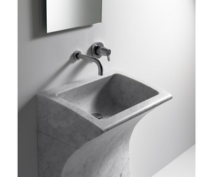 Designed by Angelo Mangiarotti for Agape Angelo Mangiarotti’s design innovation brings us a further variation on the theme, with this washbasin, featuring strong, dynamic and striking lines. Lito 3’s sculptural material and design transform even the smallest bathroom space into a fascinating, unique place. Actual product may vary from images shown on website. Please contact info@rifugiomodern.com for fabric and finish samples.