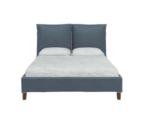 Designed by Paola Navone for Gervasoni  Upholstered bed with removable cover and removable bed frame, characterised by a large headboard consisting of two large cushions. A bed with a welcoming and inviting shape. Actual product may vary from images shown on website. Please contact info@rifugiomodern.com for finish and fabric samples.