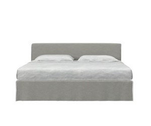Designed by Paola Navone for Gervasoni  Upholstered double bed with a minimal and geometric shape, Brick 80 is characterised by essential lines highlighted by the visible stitching of the covering that shapes its profile. The feet are hidden by a soft, fully removable housse and the mattress is positioned slightly inside the structure, for a protected and enveloping rest.  Actual product may vary from images shown on website. Please contact info@rifugiomodern.com for finish and fabric samples.