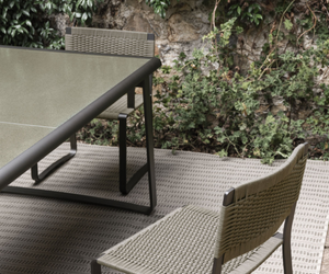 Golden Gate Table from Molteni&C is available at Rifugio Modern. The Timeout Collection dining table interprets the archetype of outdoor tables with a slatted top for water drainage.