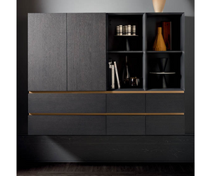 This collection of sideboards is an offshoot of the extensive people system range. The distinctive mitre-folding, which results in seamless carcasses and easy-grip edges, gives the sideboards an extremelye polished appearance in their use of clean lines and formal simplicity. Actual product may vary from images shown on website. Please contact info@rifugiomodern.com for finish and fabric samples.