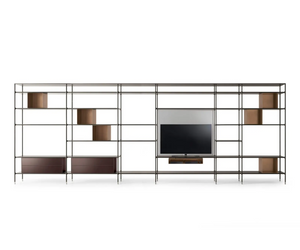 Is the archetype of the bookcase in the new interpretation by Rimadesio: a modular system combining aesthetic lightness and technological innovation. Actual product may vary from images shown on website. Please contact info@rifugiomodern.com for finish and fabric samples.