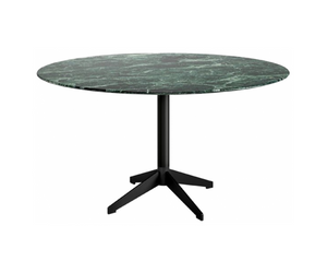 Designed by Massimo Castagna Table with black brushed open pore stained ash top. Also available with 8mm tempered hand-decorated Craquelé glass top or in 20mm natural polished Verde Alpi marble, satin Nero Marquinia marble, brushed Fior di Pesco marble, natural polished Bianco Carrara Gioia marble. Black hand brushed anodised aluminium base with black metal details. Actual product may vary from images shown on website. Please contact info@rifugiomodern.com  for finish samples.