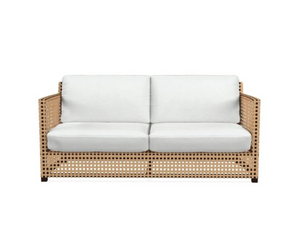 Designed by Paola Navone for Gervasoni  A structure with squared lines but of great visual lightness characterises the family of WK sofas, available with two or three seats. A proposal with a charm that is both classic and exotic, with a beech structure covered with a texture made with interweaving of natural parchment, featuring soft loose seat and back cushions.  Actual product may vary from images shown on website. Please contact info@rifugiomodern.com for finish and fabric samples.