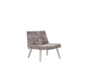 Designed by Paola Navone for Gervasoni Contrasting materials for the LC 24 armchair. Furniture accessory to complete the sleeping area, it has a compact and welcoming shape. It is characterised by feet in natural Canaletto walnut, black, white, grey, ocean or dove-grey, and a removable cover in fabric or eco-friendly leather with a sew/cut seam. Actual product may vary from images shown on website. Please contact info@rifugiomodern.com for finish and fabric samples.