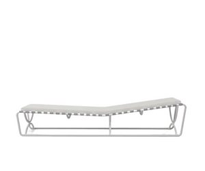 Designed by Paola Navone for Gervasoni  The Inout 884 cot is characterised by a fixed structure, not reclining, in matt white, grey or sage painted aluminium. The structure is enriched by a weave of blue, black or grey elastic straps, upon which to rest a cot mattress with removable upholstery for greater softness.  Actual product may vary from images shown on website. Please contact info@rifugiomodern.com for finish and fabric samples.