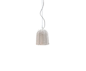 Designed by Paola Navone for Gervasoni  Traditional craftsmanship is combined with contemporary materials in the Sweet 91/95/96 family of suspension lamps. Made with matt black or glossy white PVC weaving, they are available in several variants, characterised by a bell shape or the classic dome shape in three different sizes.  Actual product may vary from images shown on website. Please contact info@rifugiomodern.com for finish and fabric samples.