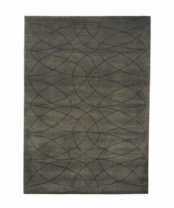  AKANA DGR Colour: dark grey – light beige Quality Code: KL107BL Description: Tibetan 100 knots, low pile. Wool + bamboo silk, pattern in natural linen. Made in Nepal.
