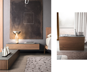 Thanks to its refined, minimalist design Spazio embellishes any bedroom with its versatile, very customisable chests-of-drawers and bedside units. This modular system can create straight or angled solutions by means of simple or complex arrangements. Actual product may vary from images shown on website. Please contact info@rifugiomodern.com for finish and fabric samples.