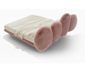 Designed by Fernando e Humberto Campana for Edra  Padded bed made of four soft and structural pillows, reminding us of powder puffs, attached to an invisible structure in metal tubular. Very comfortable thanks to the padding in Gellyfoam® and synthetic wadding. Soft to the touch as a caress thanks to the Eco-fur cover.  Actual product may vary from images shown on website. Please contact info@rifugiomodern.com for fabric and finish samples.