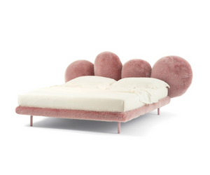 Designed by Fernando e Humberto Campana for Edra  Padded bed made of four soft and structural pillows, reminding us of powder puffs, attached to an invisible structure in metal tubular. Very comfortable thanks to the padding in Gellyfoam® and synthetic wadding. Soft to the touch as a caress thanks to the Eco-fur cover.  Actual product may vary from images shown on website. Please contact info@rifugiomodern.com for fabric and finish samples.