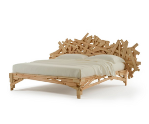 Designed by Fernando e Humberto Campana for Edra The purity and austere beauty of the bed lies in the natural materials combined with the apparent simplicity of the construction. Indeed, the bed is the result of a week of hard work and very high manual skills. Actual product may vary from images shown on website. Please contact info@rifugiomodern.com for fabric and finish samples.