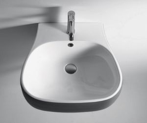 Designed by Patricia Urquiola for Agape Soft yet clean lines, inspired by nature, for this collection of Pear, available in glossy or matt white ceramic or two-colour. The two-colour version, white inside and dark grey outside, gives the bathroom an almost “optical” look. The ceramic washbasin completes the sanitary ware range. Actual product may vary from images shown on website. Please contact info@rifugiomodern.com for fabric and finish samples.