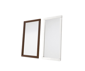 Mirror with surrounding frame available in wood finish or matt lacquered bianco for the utmost freedom of interior décor combinations. Actual product may vary from images shown on website. Please contact info@rifugiomodern.com for finish and fabric samples. 