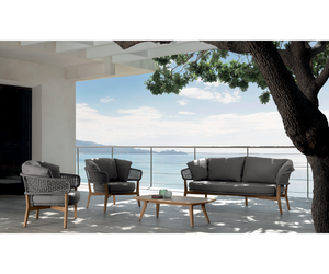 Moon//Teak Two Seater Sofa Talenti Outdoor Living at Rifugio Modern