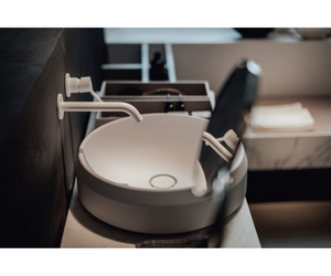 Lariana Countertop Oval Washbasin Agape Patricia Urquiola design available at Rifugio Modern – Denver, Colorado, Rocky Mountains, USA 